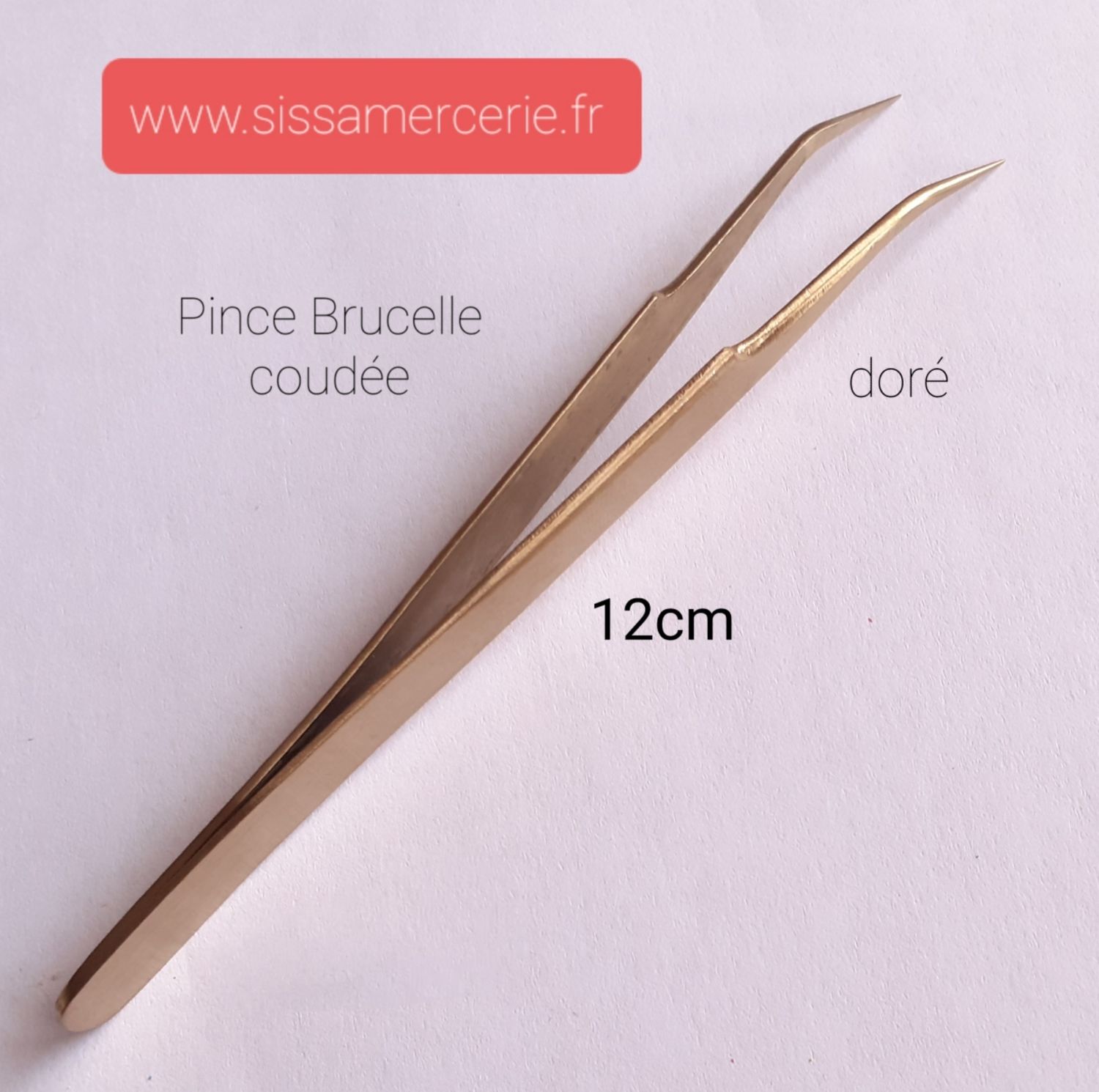 Pince Brucelle coudée 12cm/ 3 couleurs