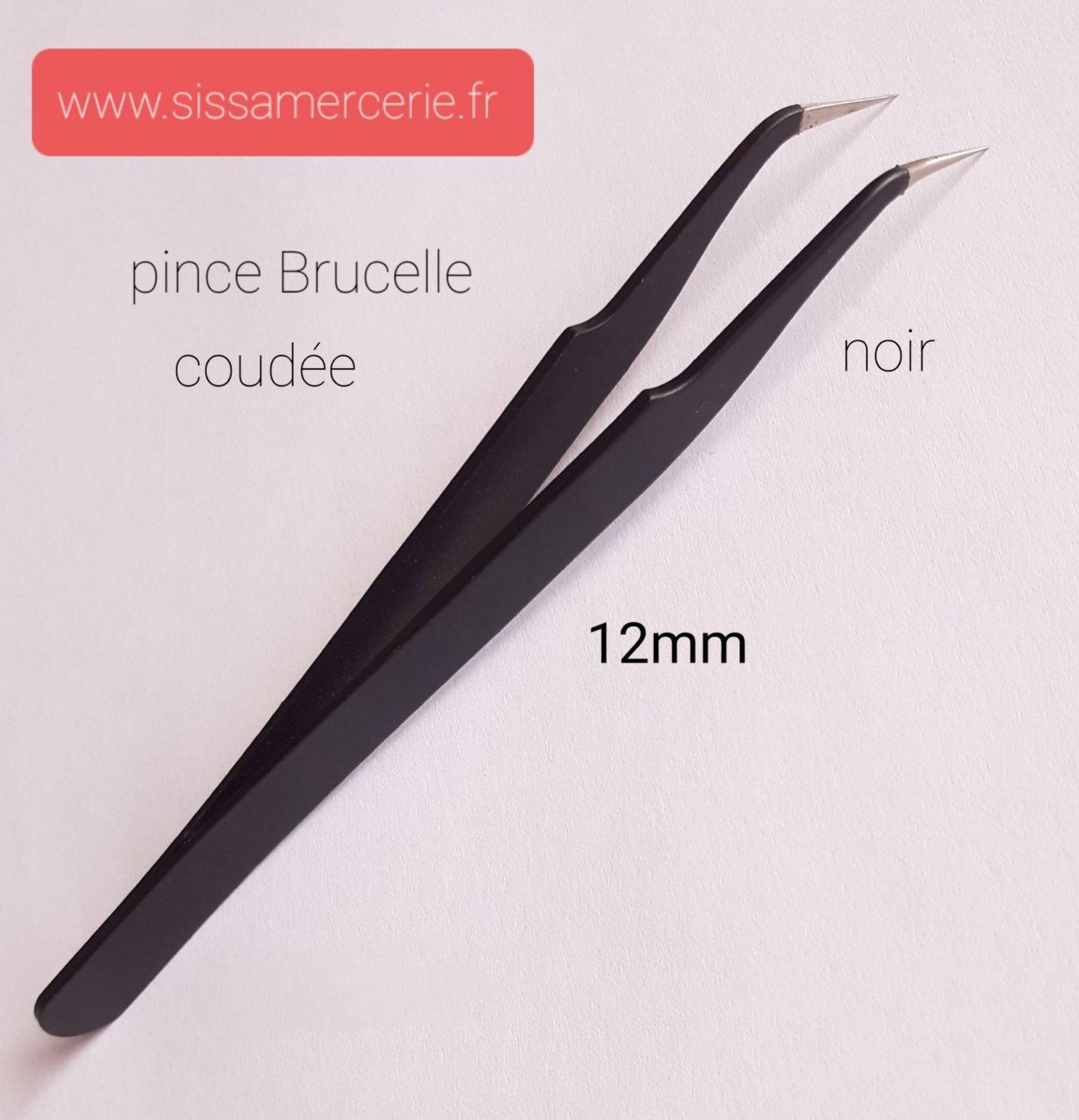 Pince Brucelle coudée 12cm/ 3 couleurs