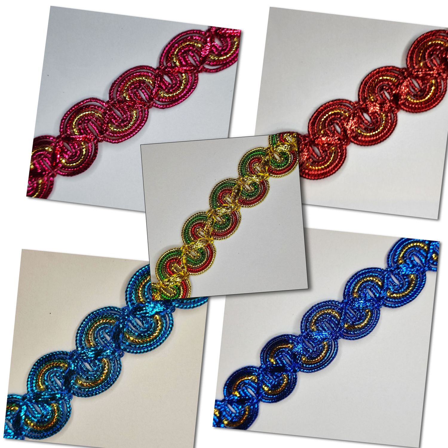 Ruban Galon avec doré 2 cm (choisissez les couleurs)