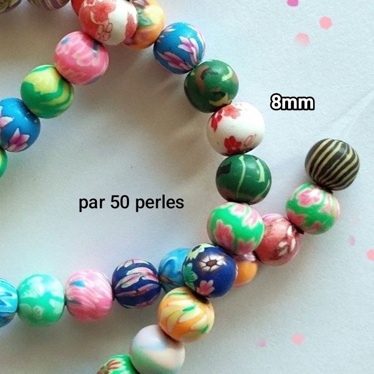 50 perles heishi 8mm/ 8 couleurs
