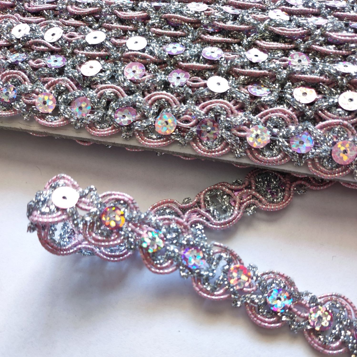 Galon 17mm avec argenté/6 couleurs