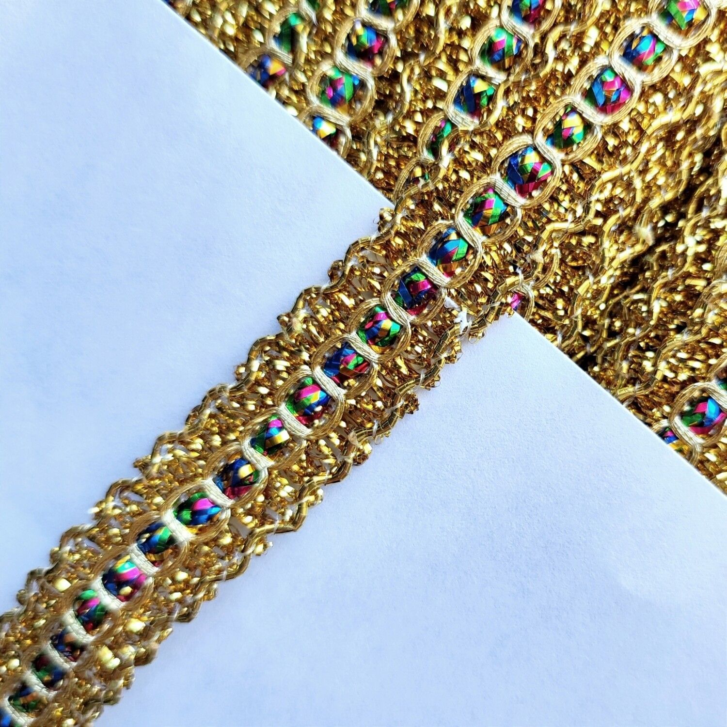 Galon avec doré et argenté 1,4 cm (choisissez les couleurs)