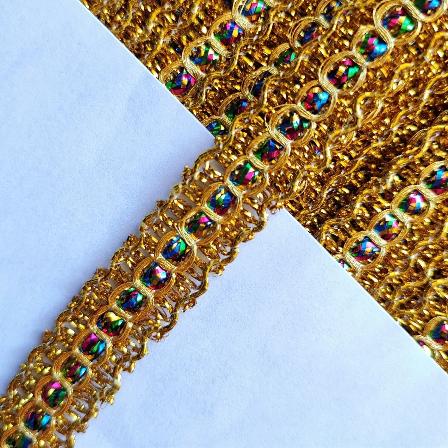 Galon avec doré et argenté 1,4 cm (choisissez les couleurs)