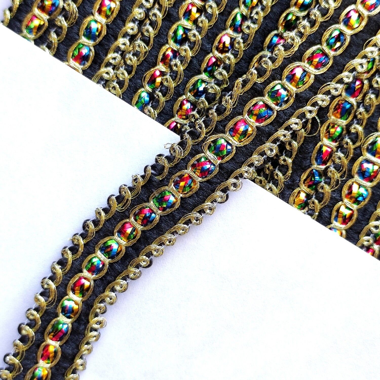 Galon avec doré et argenté 1,4 cm (choisissez les couleurs)