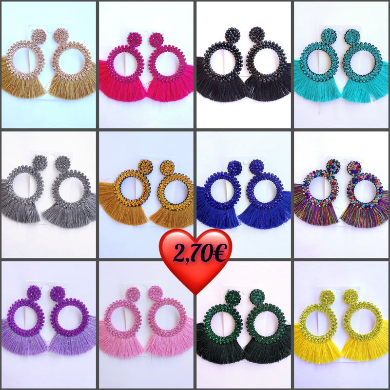 Boucles d'oreilles avec strass /choisissez vos couleurs