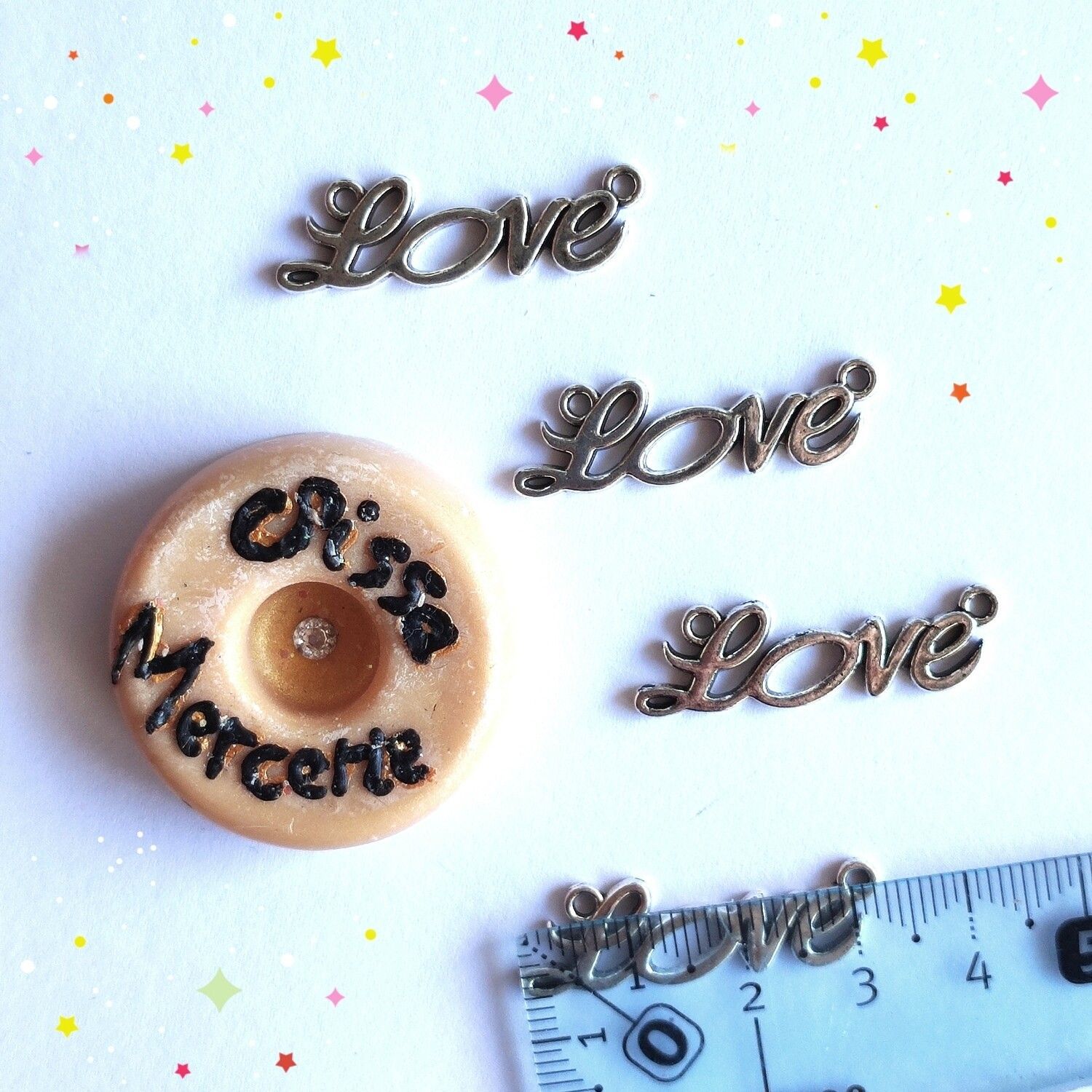 Pendentif connecteur love 3,2x1cm