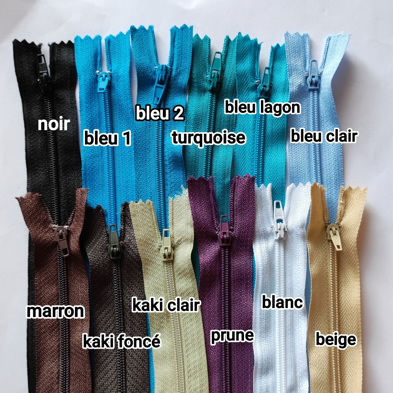 Fermeture zip 50 cm #3 /12 couleurs