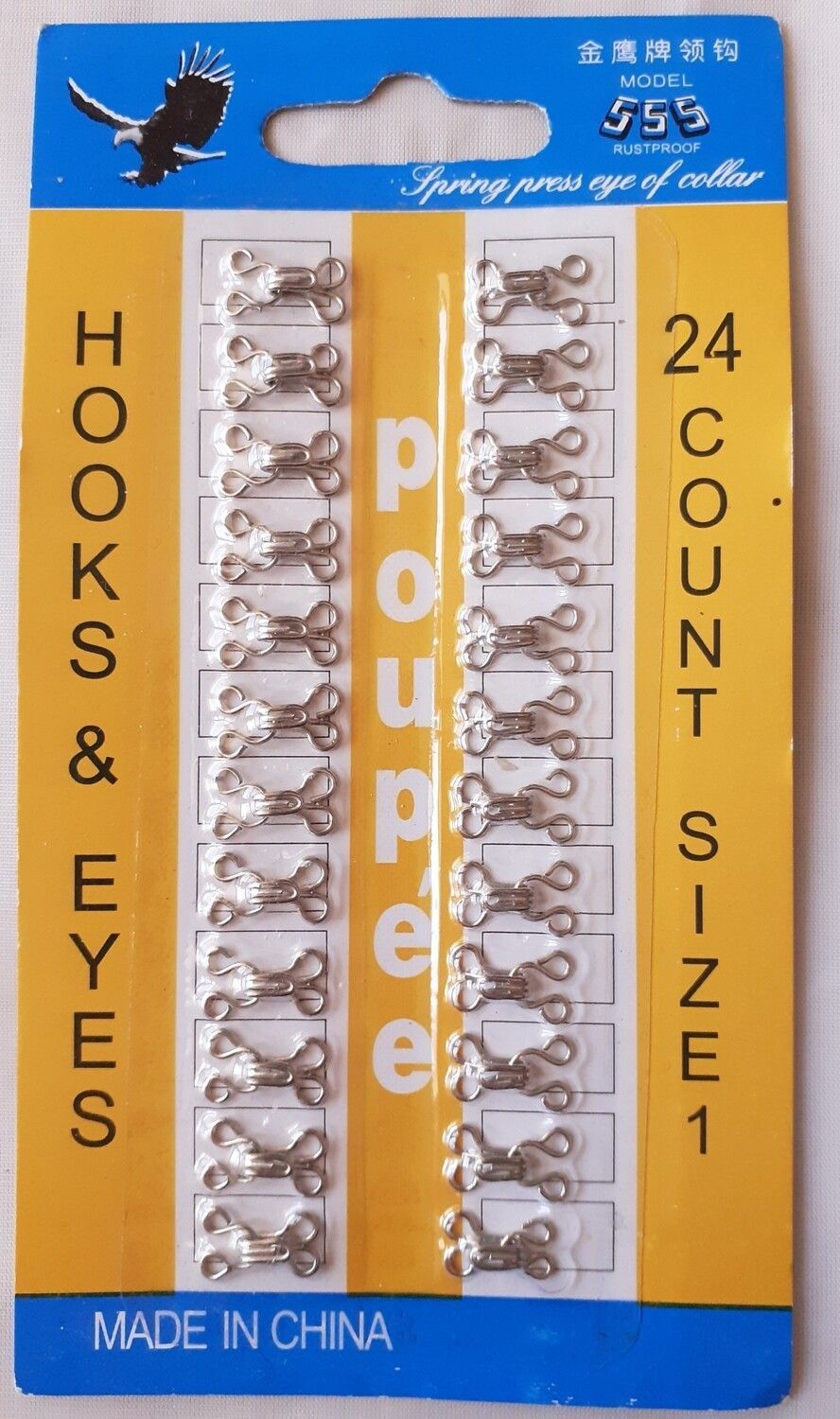 24 agrafes couture argentée (choisissez la taille)