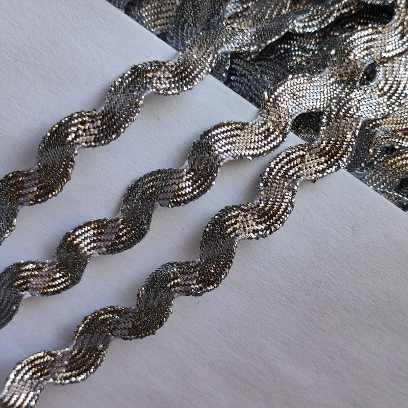 Zig Zag 5mm doré argenté (choisissez vos couleurs)