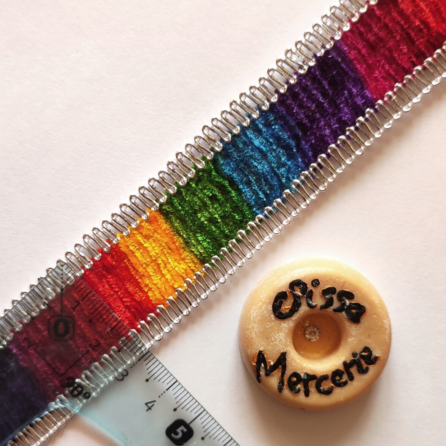 Galon arc en ciel 3cm  (choisissez vos couleurs)