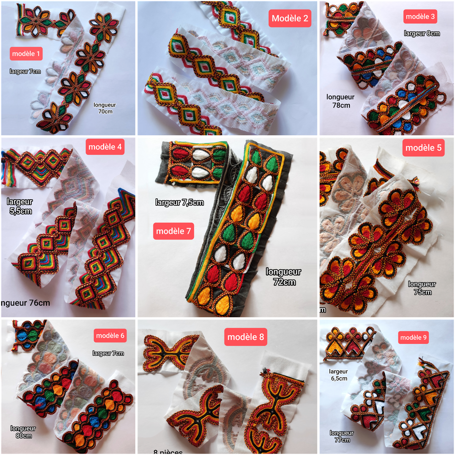 Appliques broderie kabyle (choisissez vos modèles)