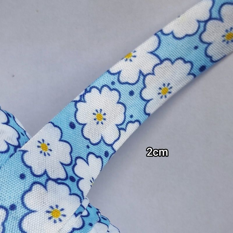 5 mètres de Biais polyester à motif 2cm(choisissez vos couleurs)