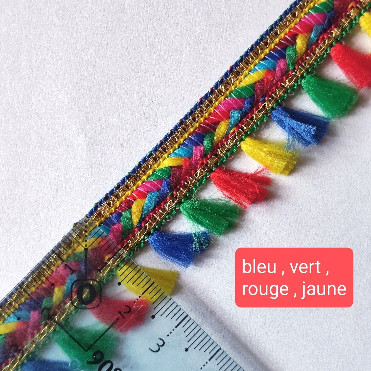 Galon avec pompons colorés (choisissez vos couleurs)