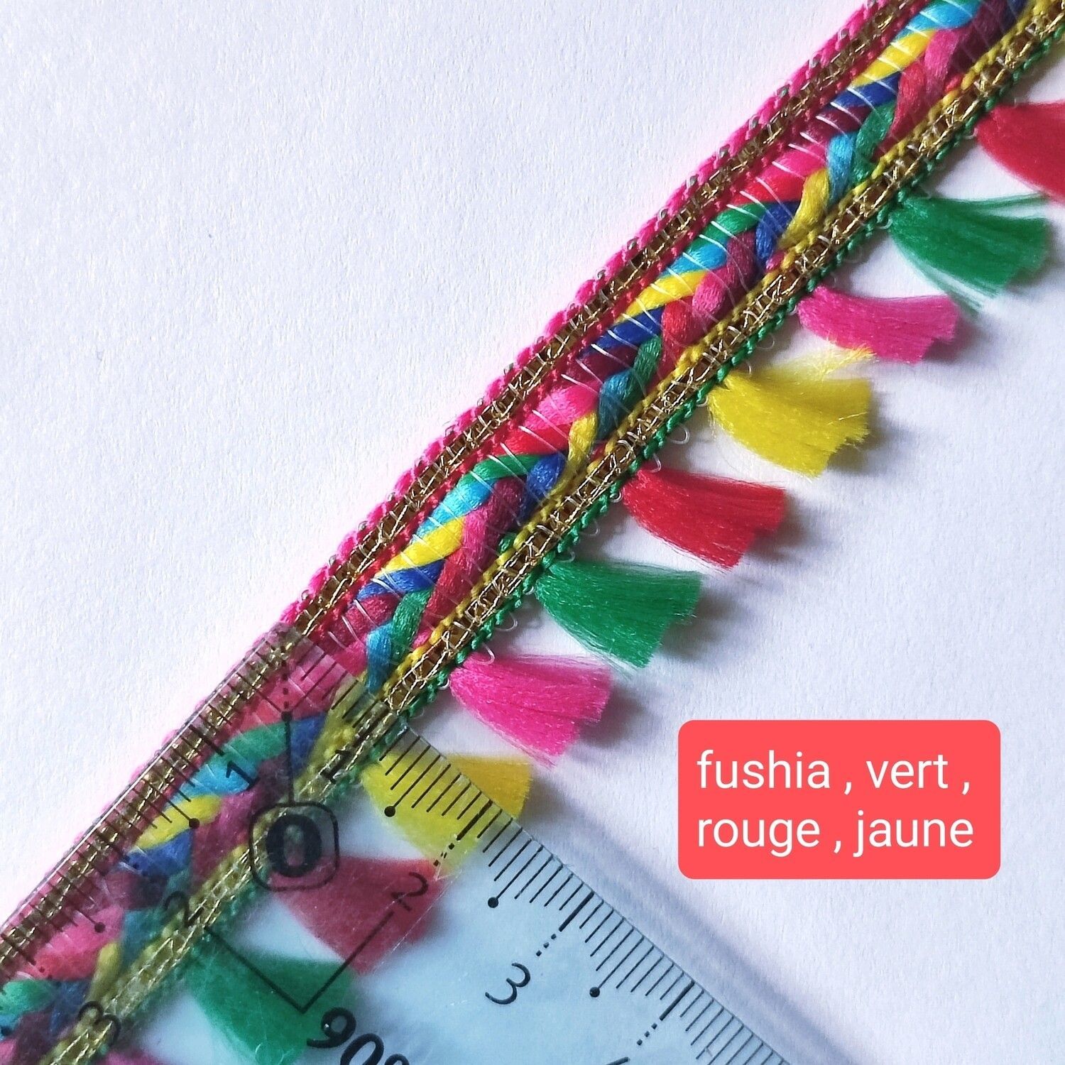 Galon avec pompons colorés (choisissez vos couleurs)