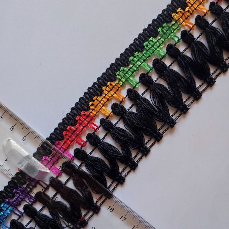 Galon kabyle frange 4.5 cm (choisissez vos couleurs)