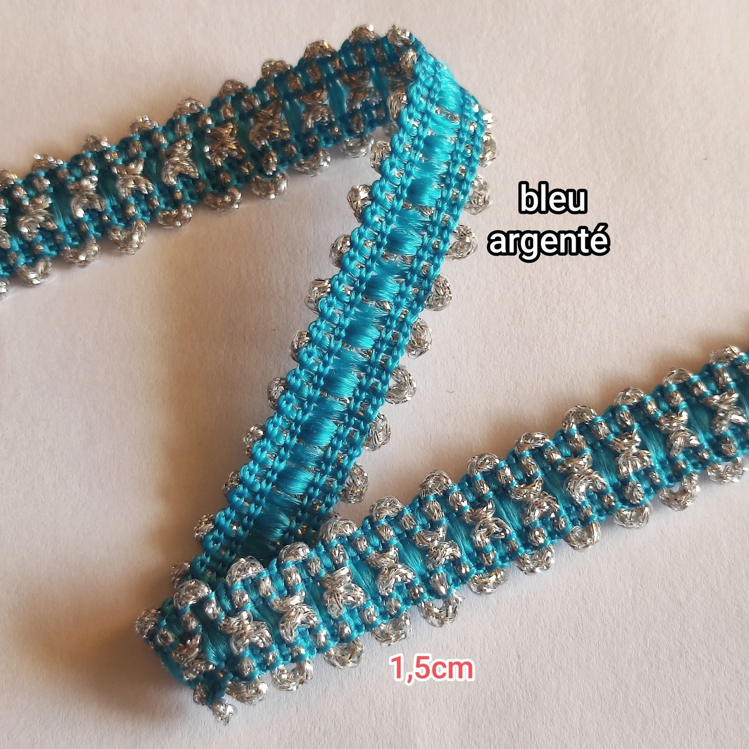 Galon avec argenté (choisissez vos couleurs)