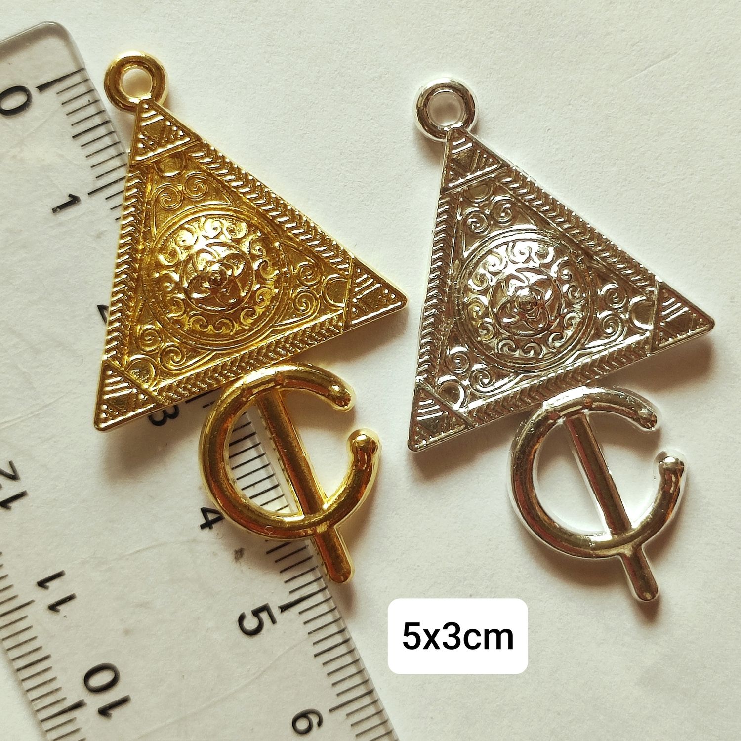 Grand pendentif kabyle 5x3 cm (choisissez vos couleurs)
