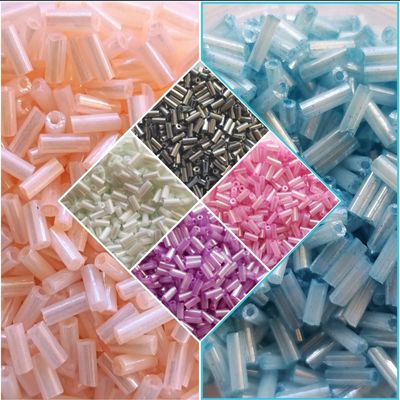 20g perles tube en verre 4,5x1,5mm (choisissez vo couleurs)
