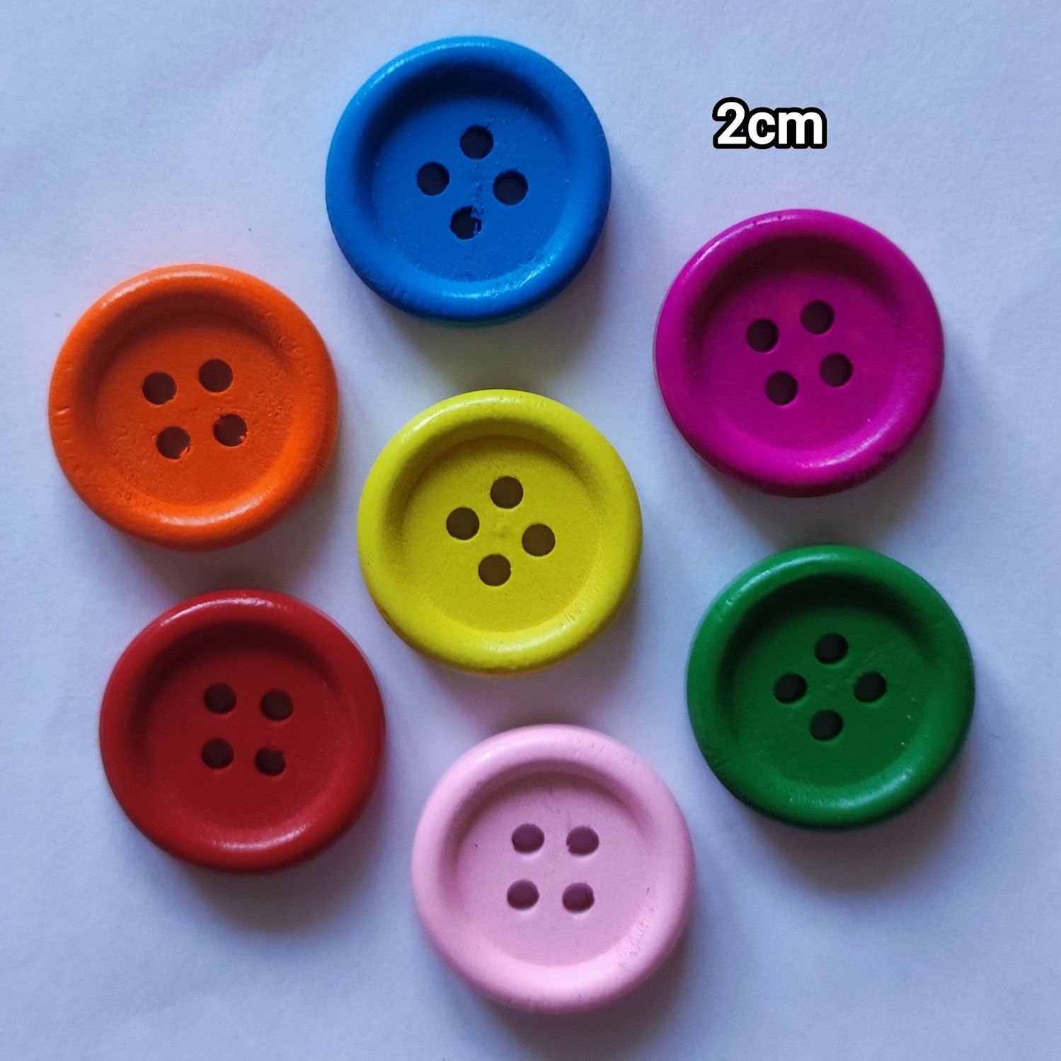 10 boutons en bois 2cm LOT 209(choisissez vos couleurs)