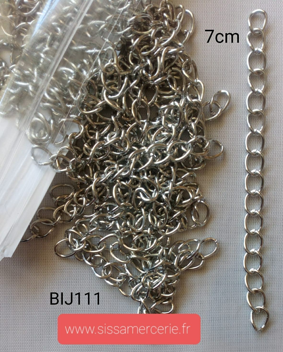 25 chaîne d'extension 5 /7cm (choisissez vos couleurs)