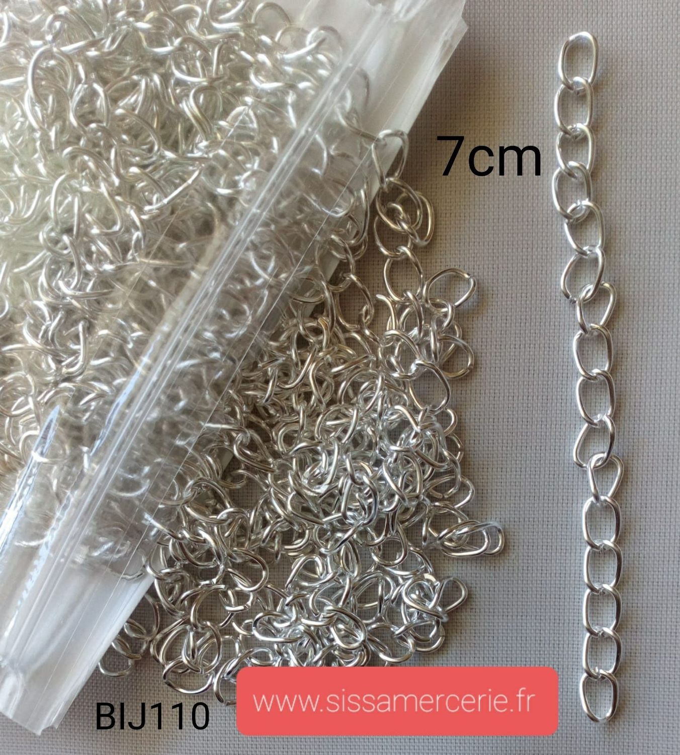 25 chaîne d'extension 5 /7cm (choisissez vos couleurs)