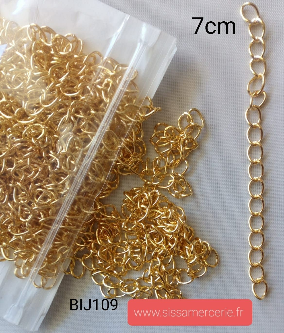 25 chaîne d'extension 5 /7cm (choisissez vos couleurs)