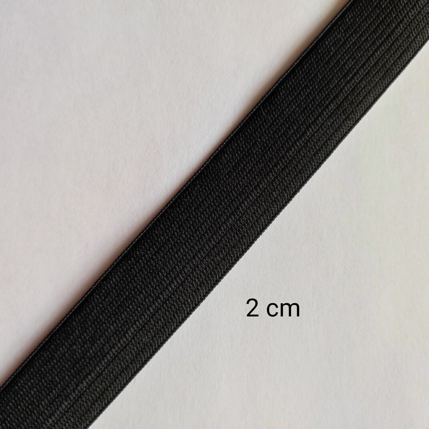 Élastique 2 cm au m (noir et blanc)