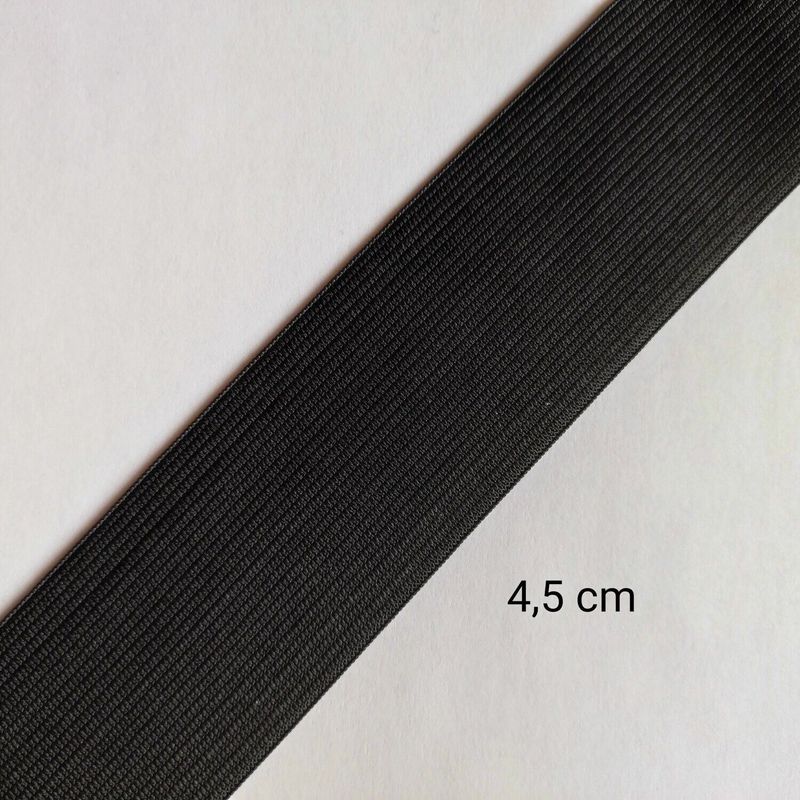 Elastique 4,5 cm au mètre (noir et blanc)