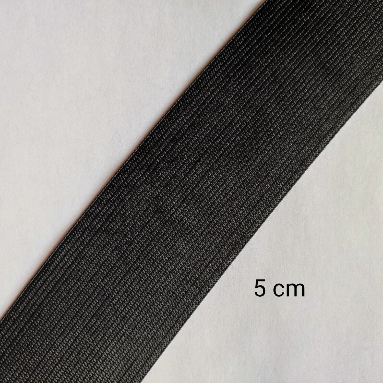 Elastique 5 cm au mètre (noir et blanc)