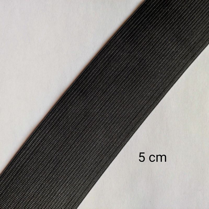 Elastique 5 cm au mètre (noir et blanc)