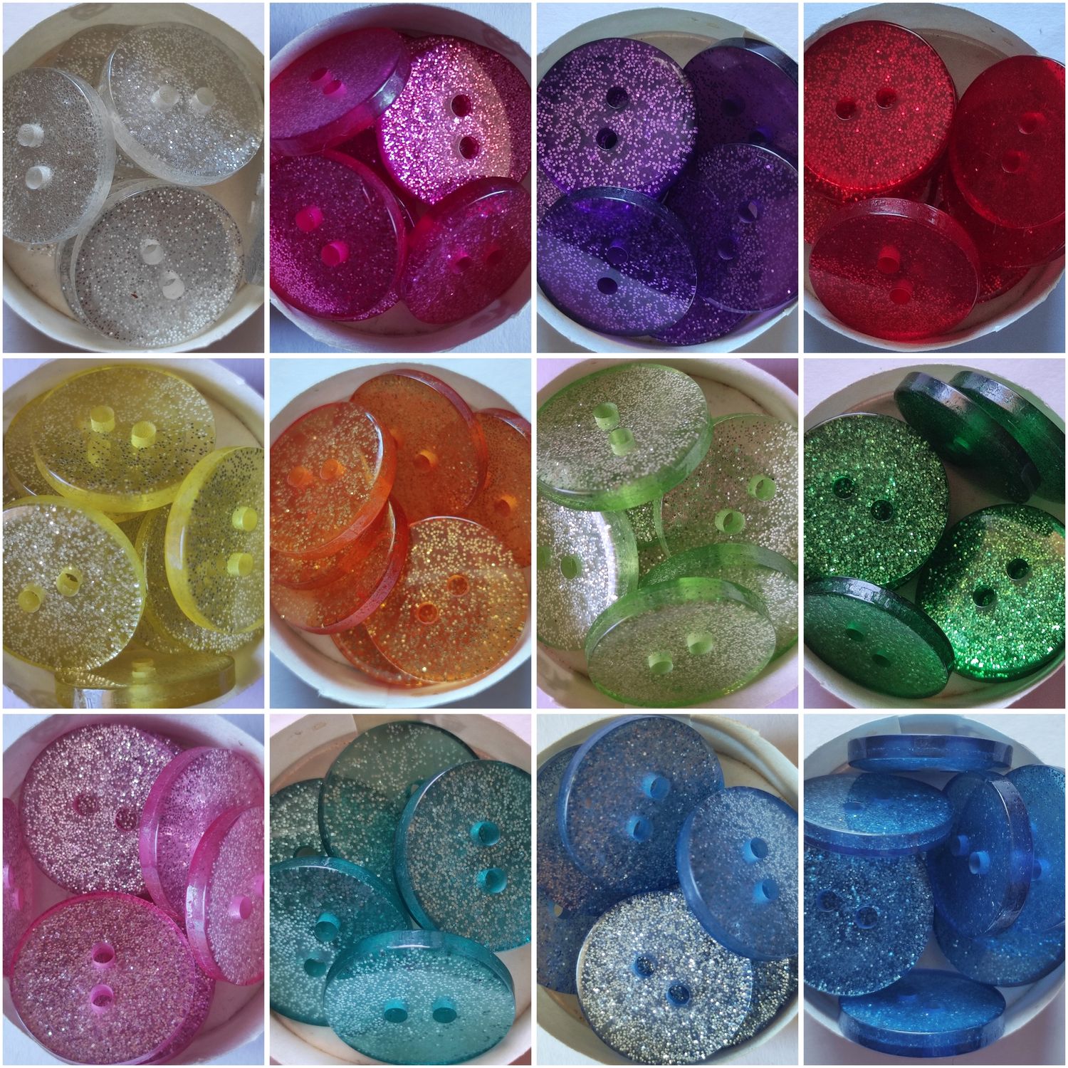 10 grands boutons 2cm glitter LOT 148 (choisissez vos couleurs)