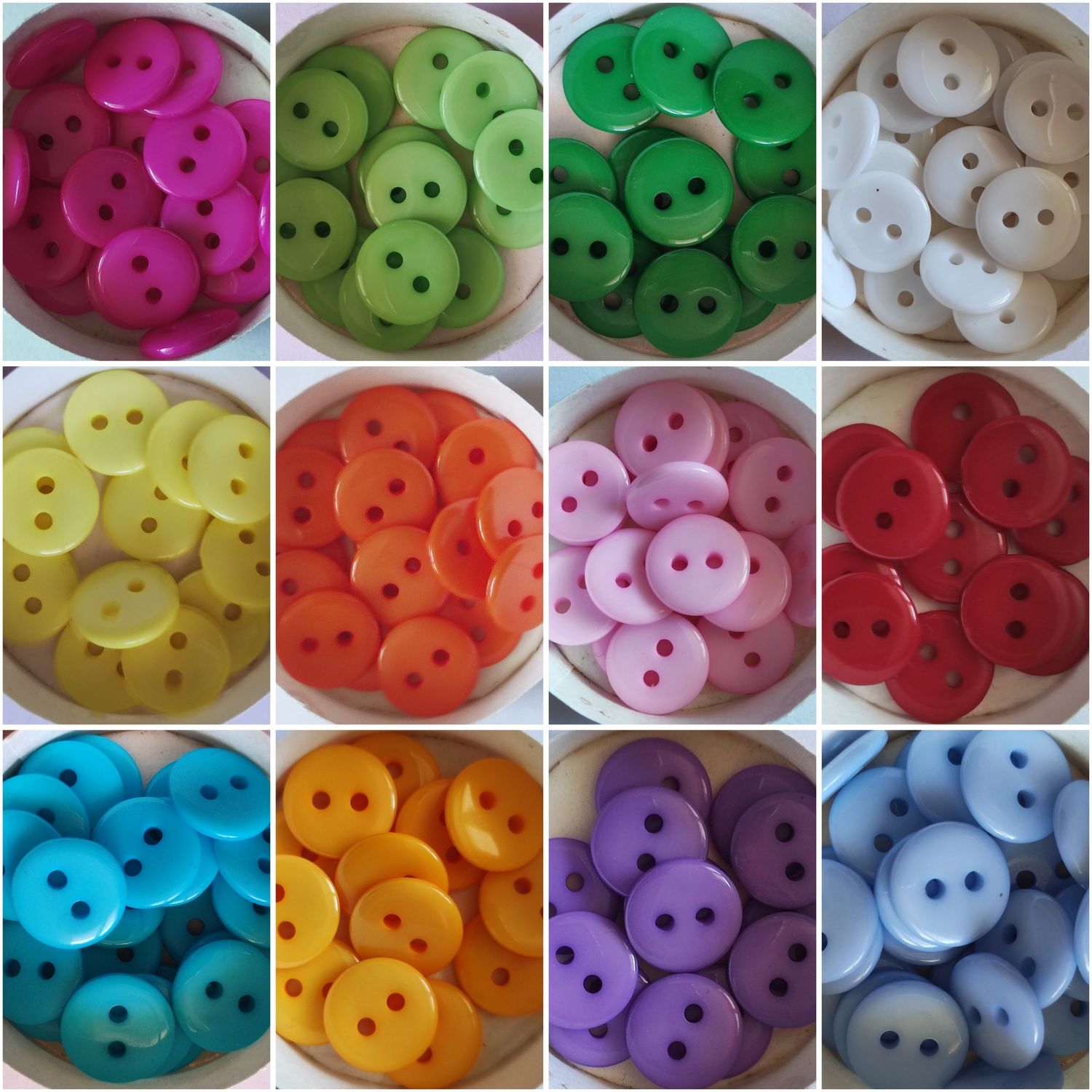 10 boutons résine 11mm LOT 211 (choisissez vos couleurs)