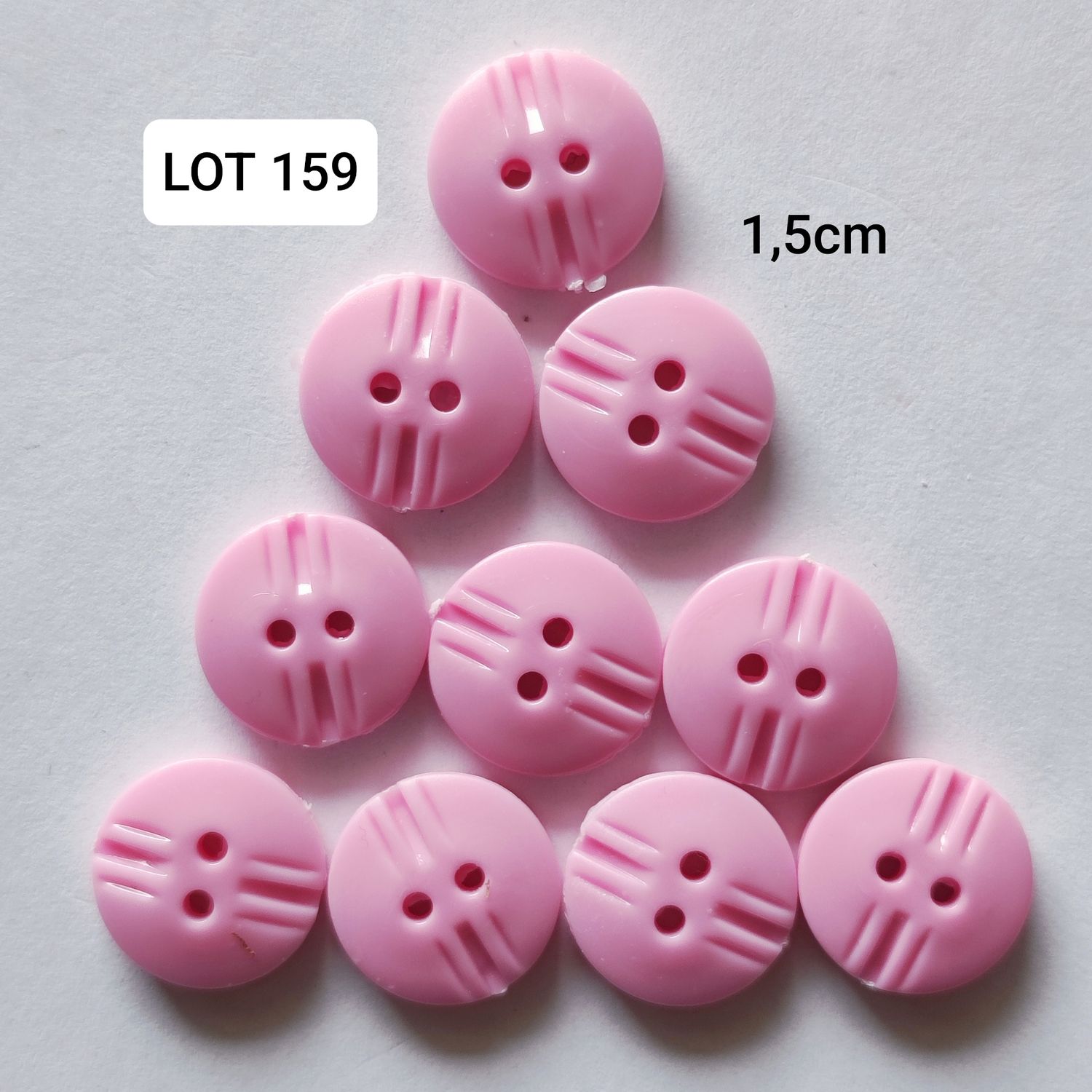 10 boutons 15mm rose en acrylique LOT 159