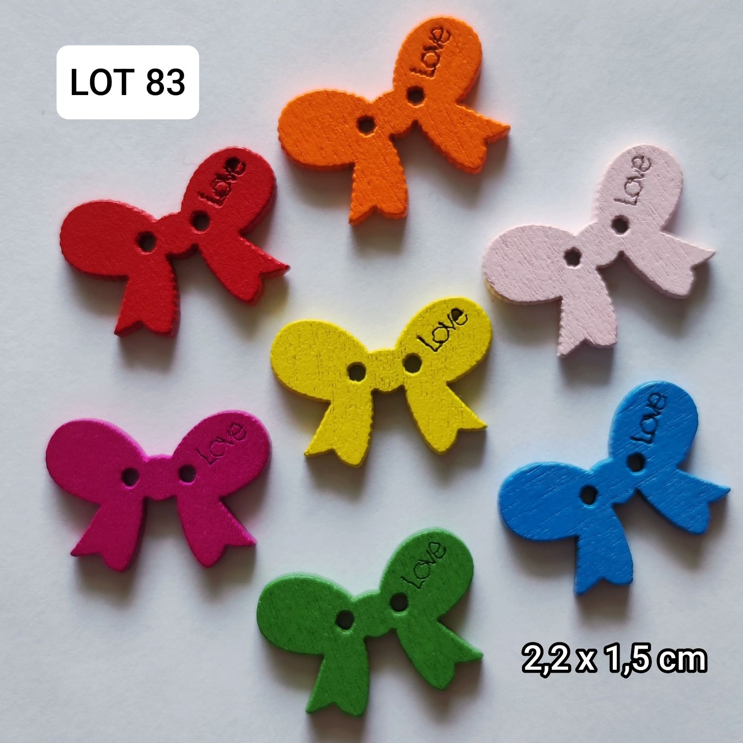 10 boutons en bois nœud LOT 83 (choisissez vos couleurs)