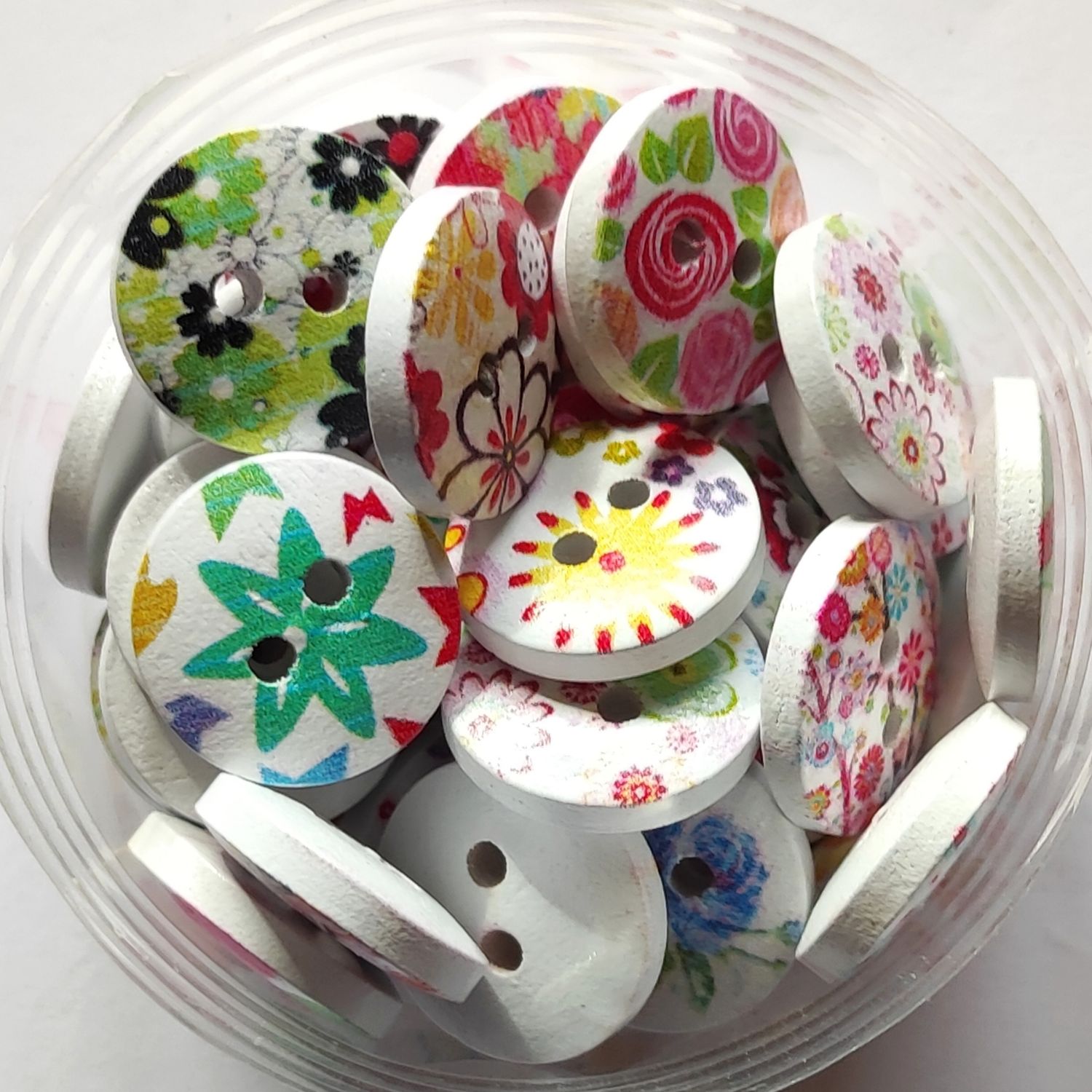 10 boutons en bois fleurs LOT 7 (choisissez vos modèles)