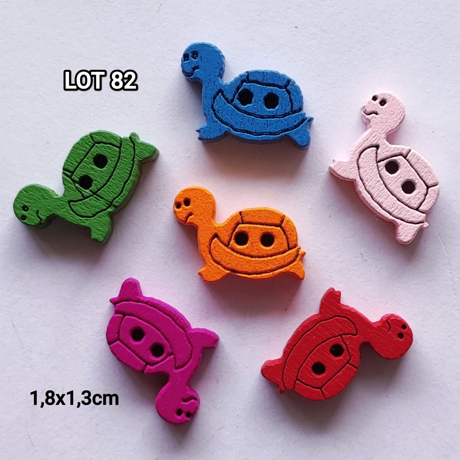 10 boutons en bois tortue LOT 82 (choisissez vos couleurs)