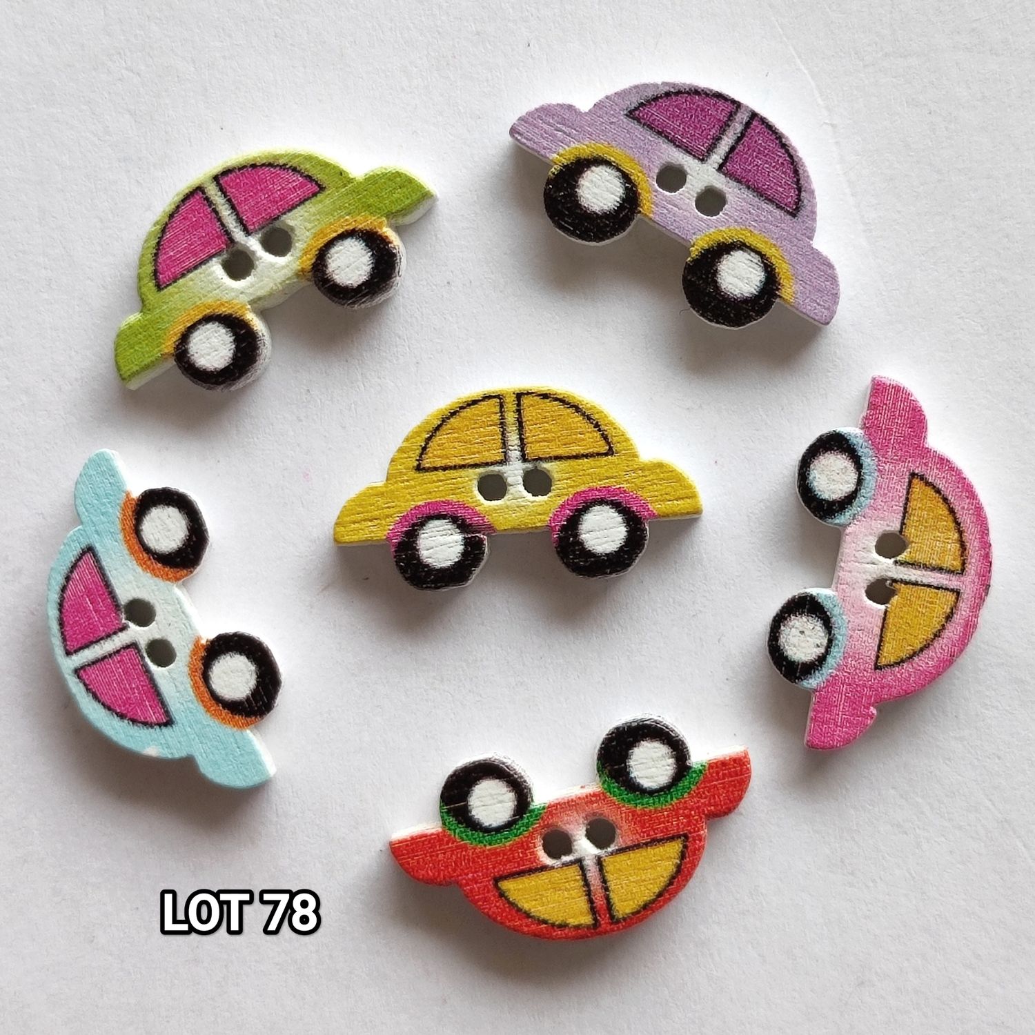 10 boutons en bois voiture LOT 78 (choisissez vos couleurs)