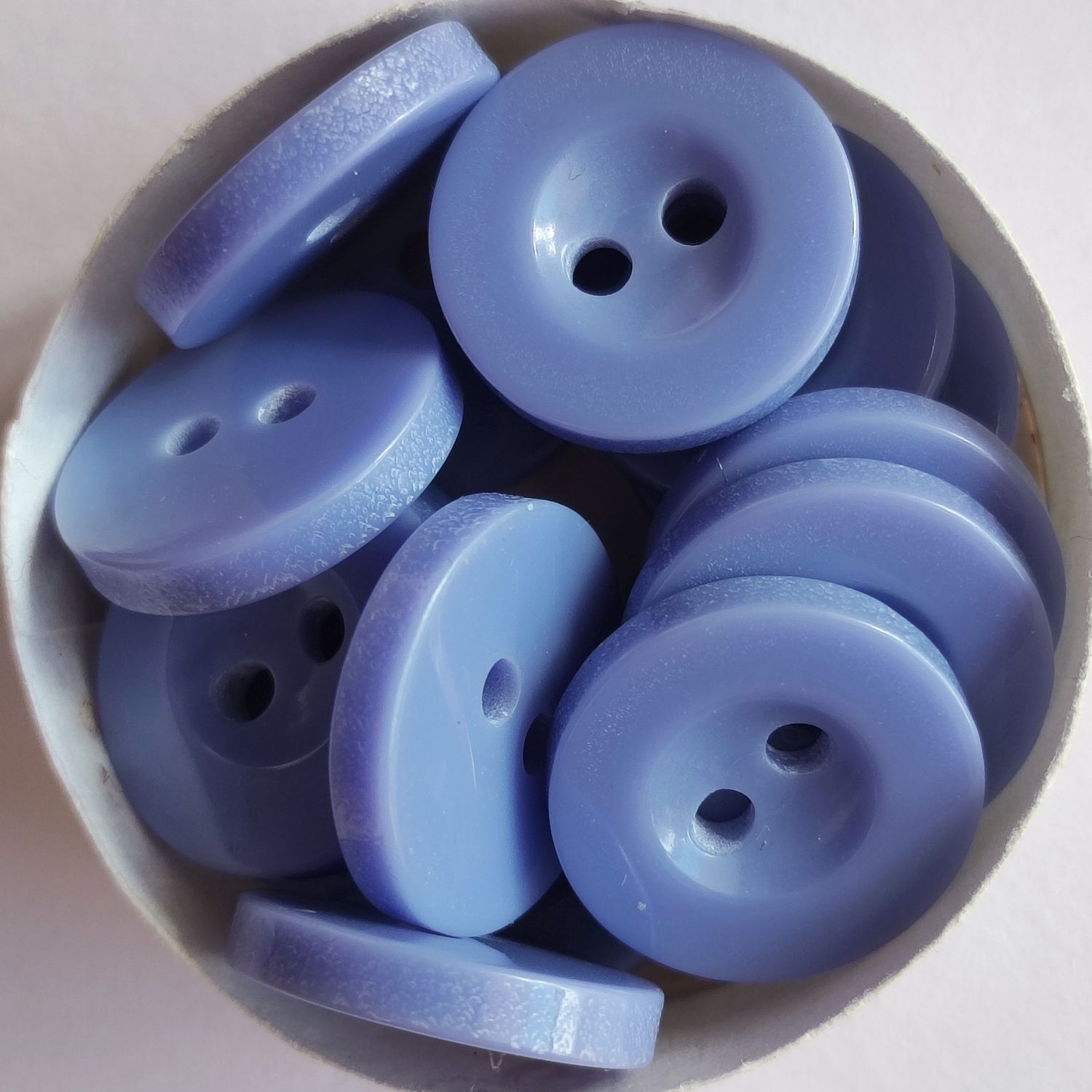 10 boutons 15 mm acrylique bleu LOT 20