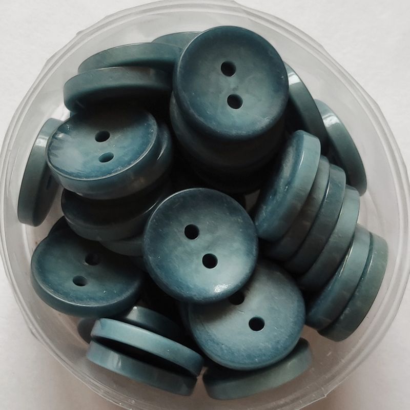 10 boutons bleu canard 1,4cm LOT 41