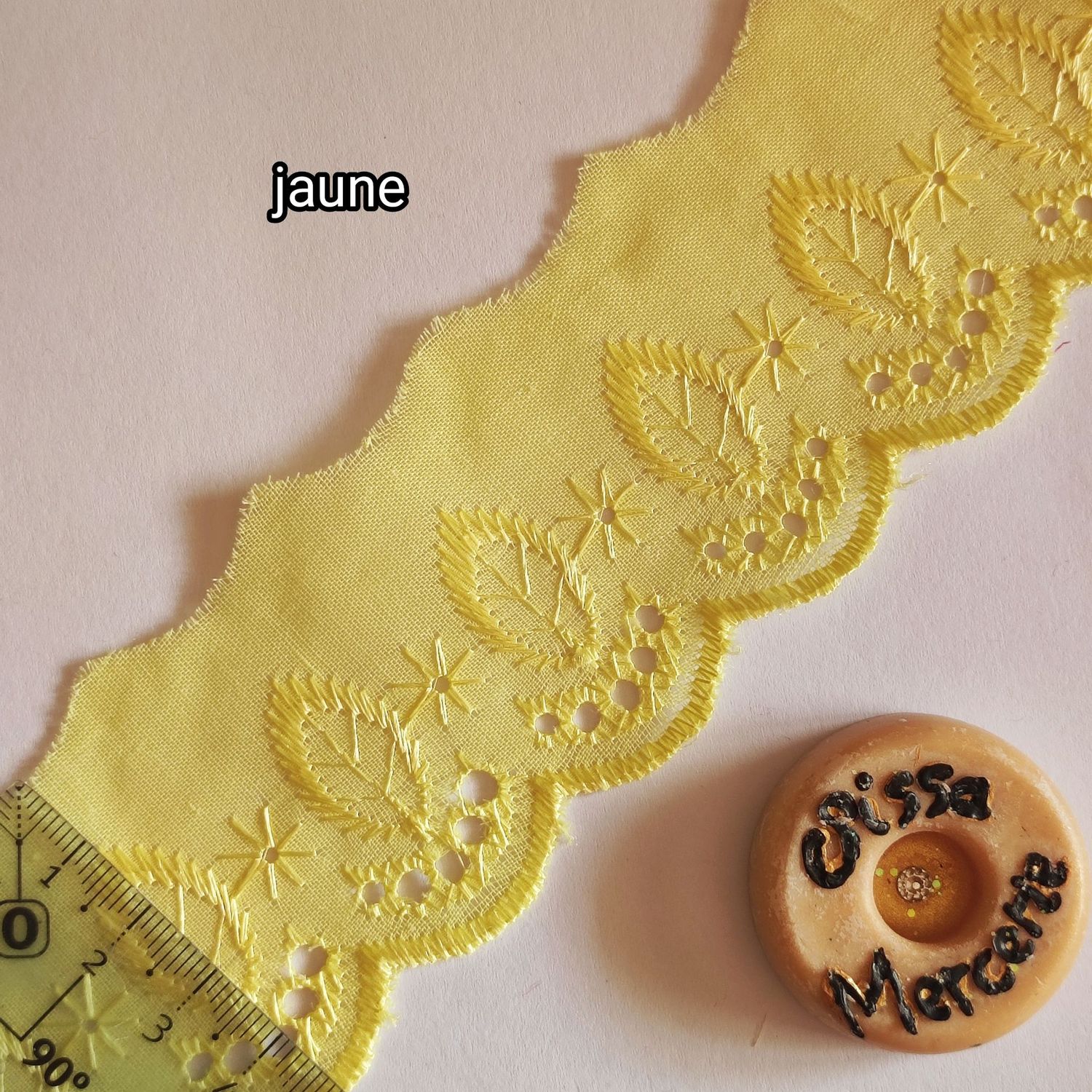 Dentelle brodée 4,5 cm/ choisissez vos couleurs