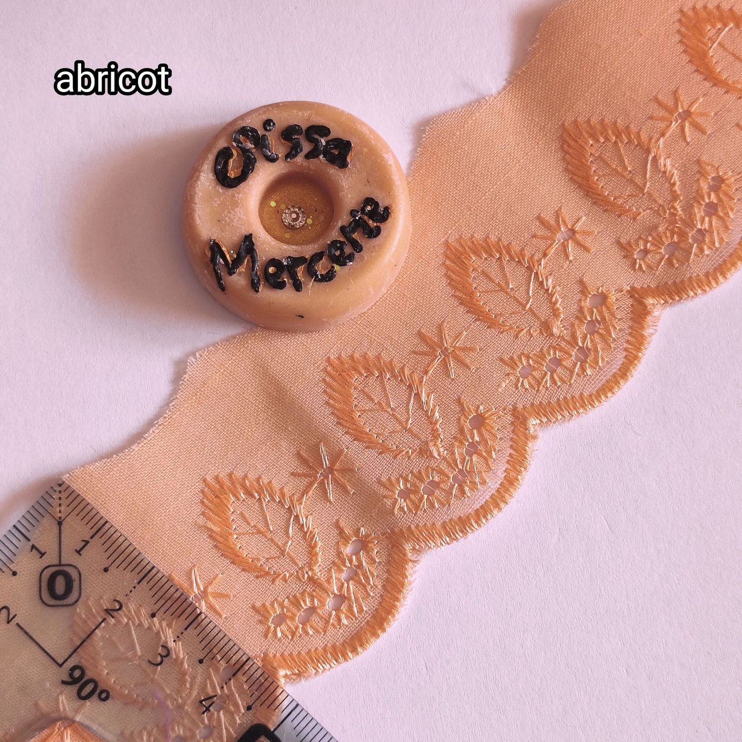 Dentelle brodée 4,5 cm/ choisissez vos couleurs