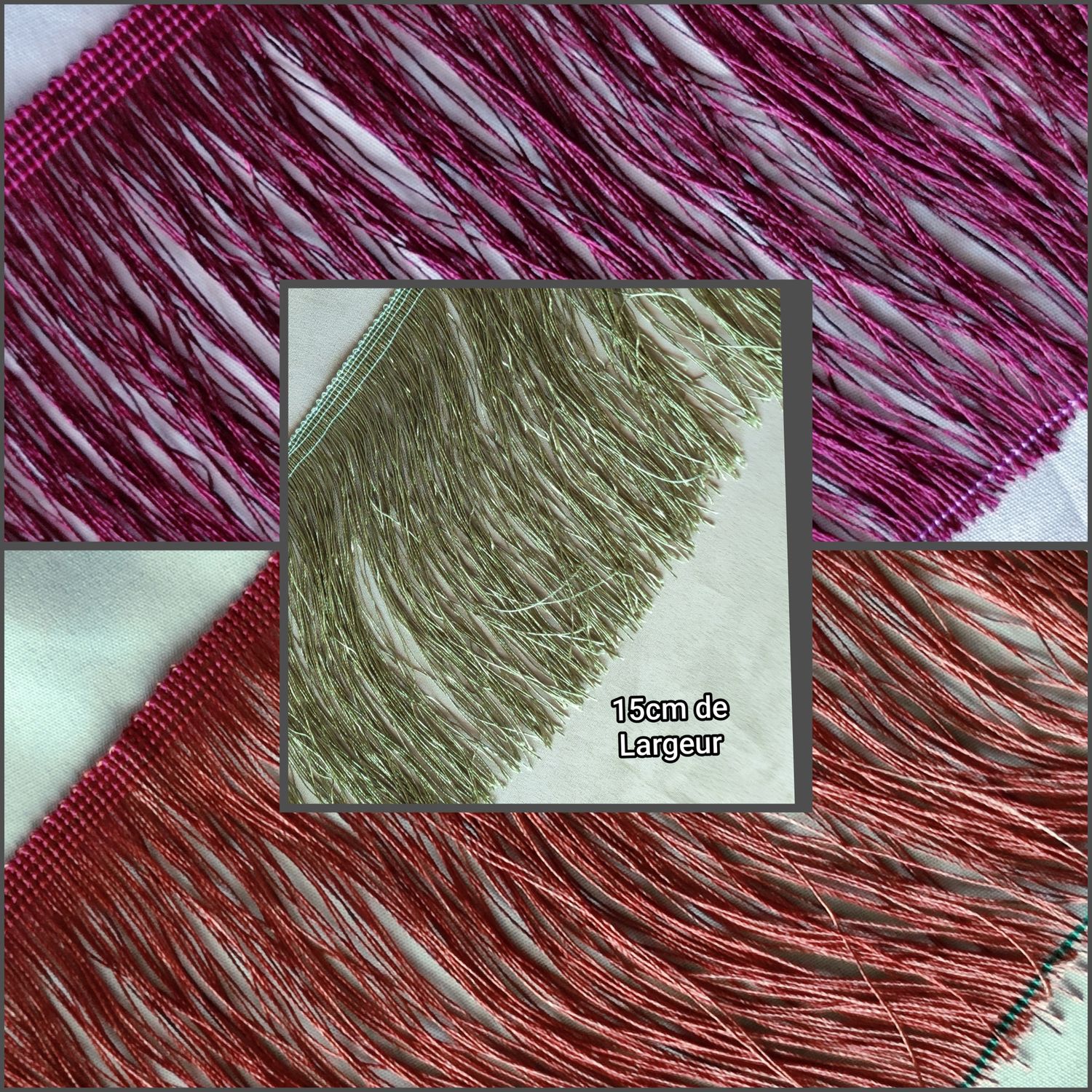 Galon frange 15 cm par coupon