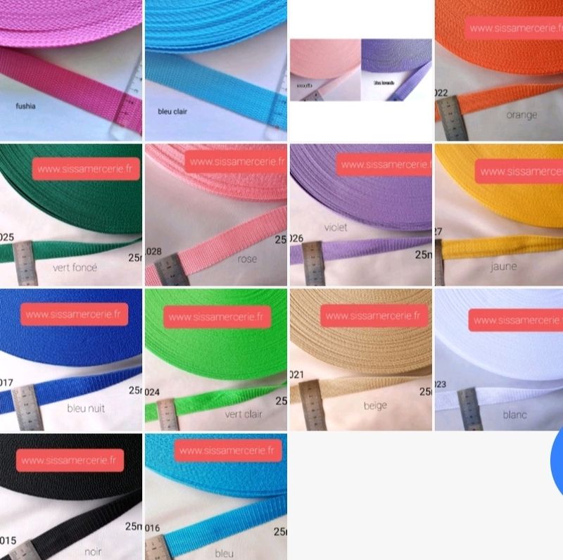 Sangle polypropylène 25mm / choisissez vos couleurs