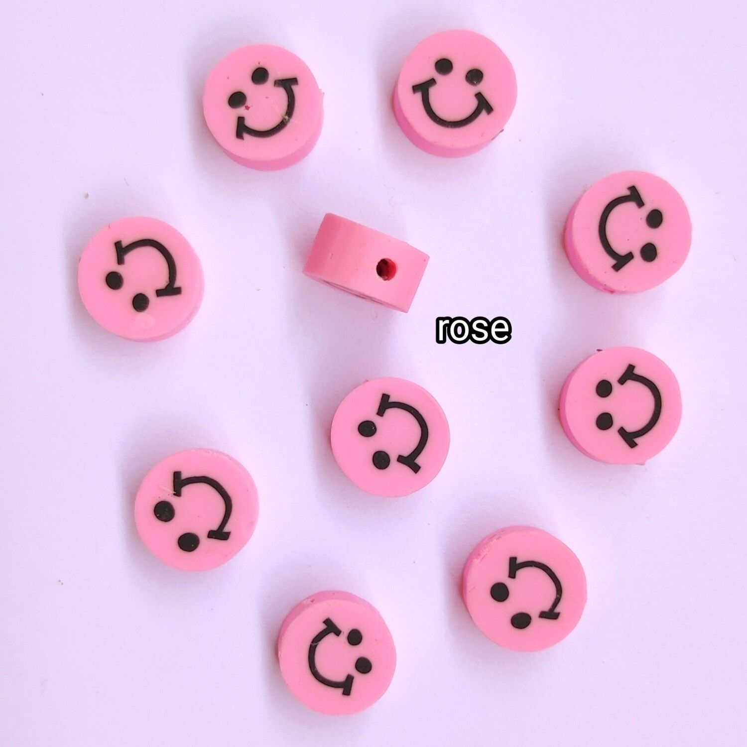 10 perles smiley 1cm (choisissez vos couleurs)