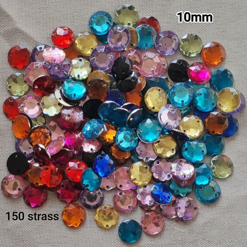 150 strass acrylique colorés 1cm
