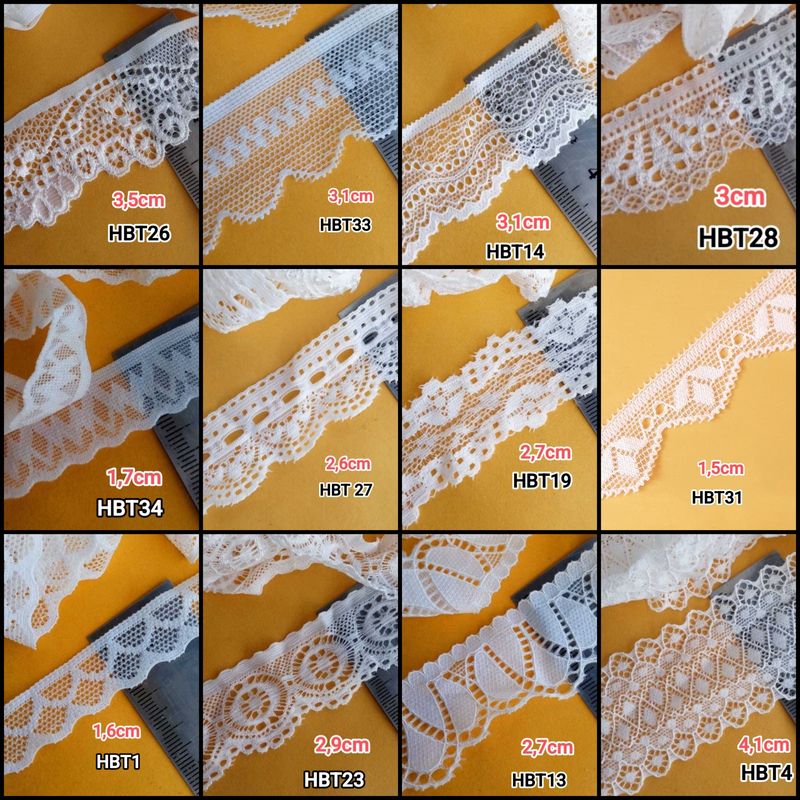 4,30 mètres dentelle élastique (choisissez vos modèles)