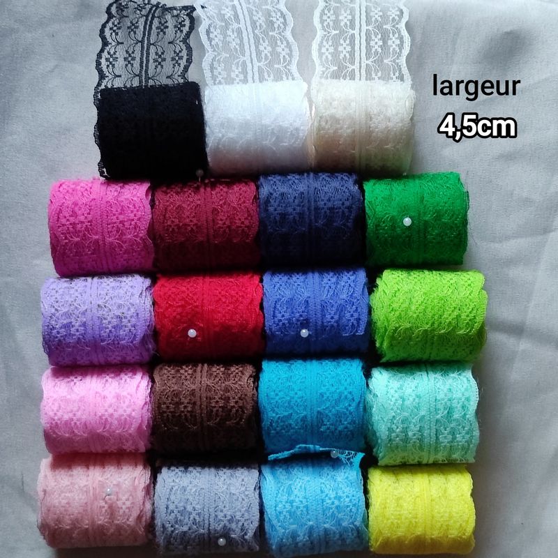 4,30 m de Dentelle 4,5cm / choisissez vos couleurs