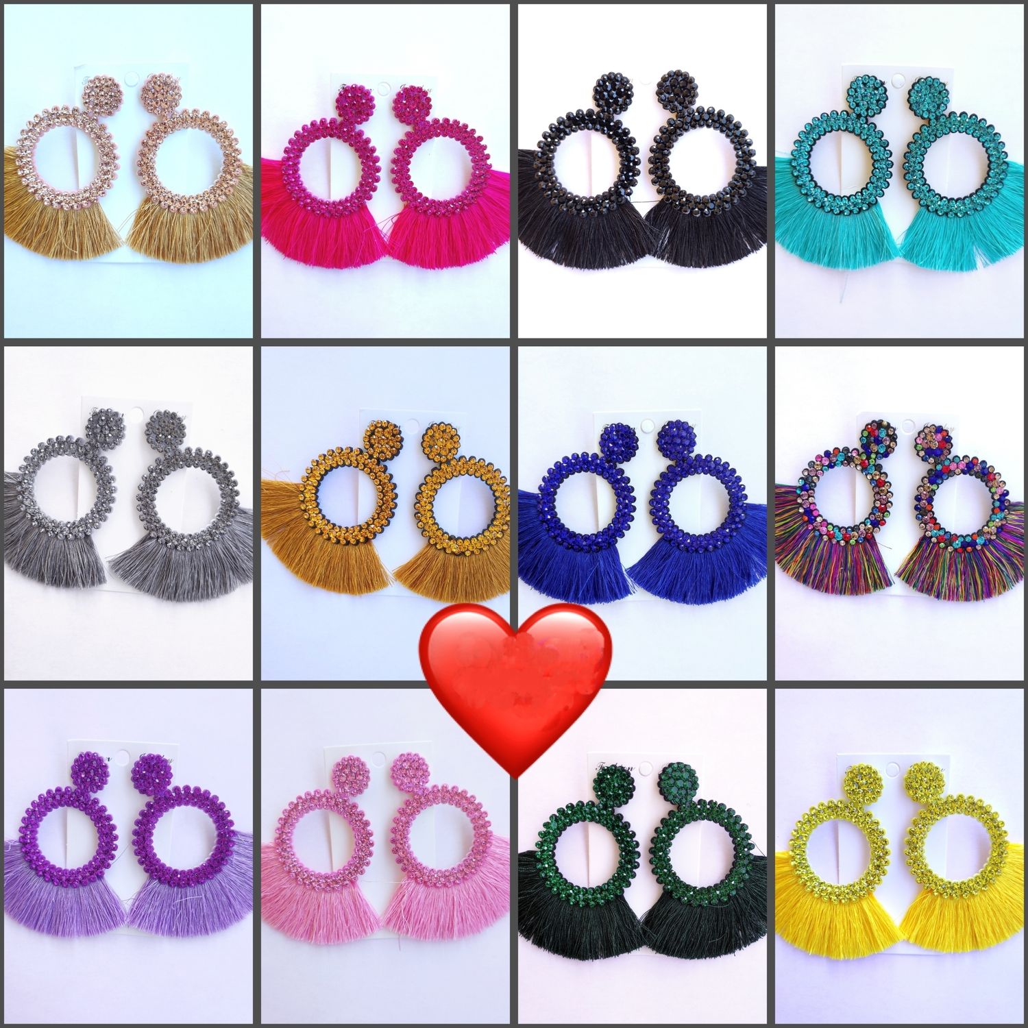 Boucles d'oreilles avec strass /choisissez vos couleurs