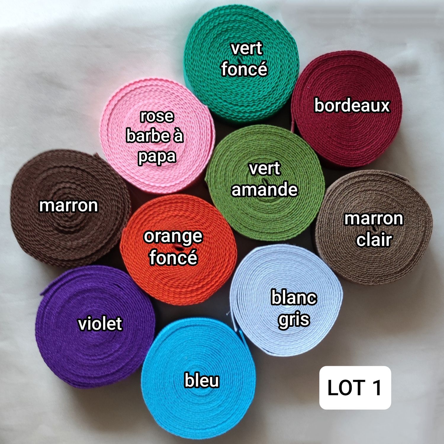 Lot de 40 mètres de sangle coton 3,2cm / choisissez votre lot Lot de 40 mètres de sangle coton 3,2cm / choisissez votre lot