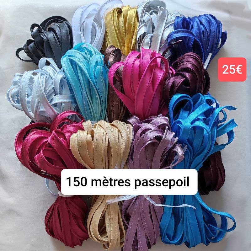 Lot 150 mètres Passepoil 1,1cm polyester